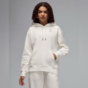 Jordan Flight Fleece Women's Satin-Lined Pullover Hoodie Size S Sail FV7050-133